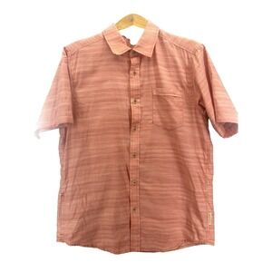 Exofficio Men's L Short-sleeve Shirt Orange Cotton/Nylon Packable Light Travel